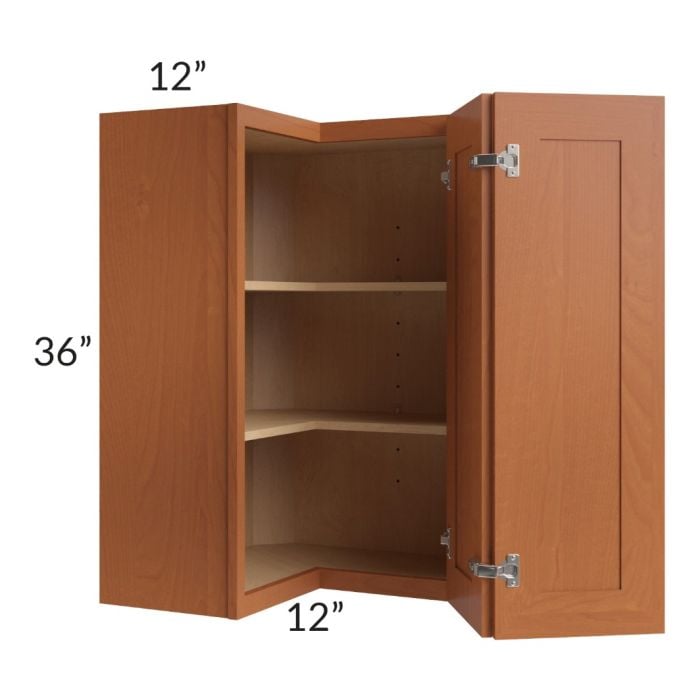 RTA Lexington Cinnamon Glaze 24" x 36" Easy Reach Corner Wall Cabinet