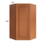 RTA Lexington Cinnamon Glaze 24" x 42" Wall Diagonal Corner Cabinet with 2 Decorative End Panels
