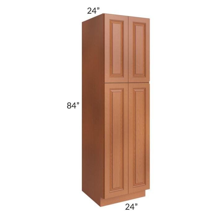 RTA Lexington Cinnamon Glaze 24" x 84" Wall Pantry with 2 Decorative End Panels