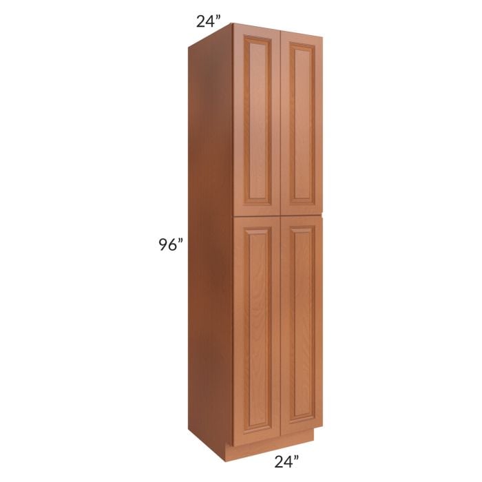 RTA Lexington Cinnamon Glaze 24" x 96" Wall Pantry with 1 Roll Out Tray