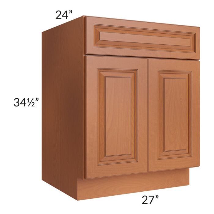 RTA Lexington Cinnamon Glaze 27" Base Cabinet with Pot and Pan Roll Out Kit