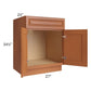 RTA Lexington Cinnamon Glaze 27" Sink Base Cabinet with 1 Decorative End Panel