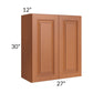 RTA Lexington Cinnamon Glaze 27" x 30" Wall Cabinet with 1 Decorative End Panel
