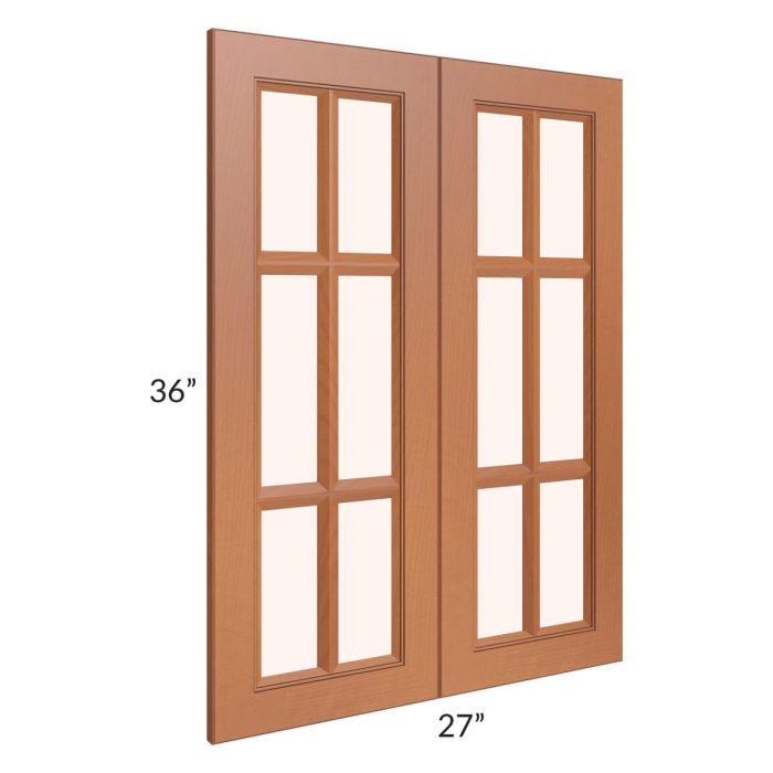 RTA Lexington Cinnamon Glaze 27" x 36" Mullion Glass Doors Only