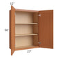 RTA Lexington Cinnamon Glaze 27" x 36" Wall Cabinet with Mullion Glass Door