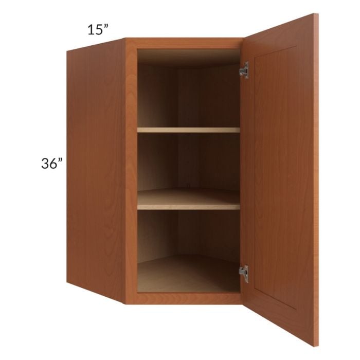 RTA Lexington Cinnamon Glaze 27" x 36" Wall Diagonal Corner Cabinet