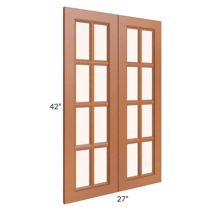 RTA Lexington Cinnamon Glaze 27" x 42" Mullion Glass Doors Only