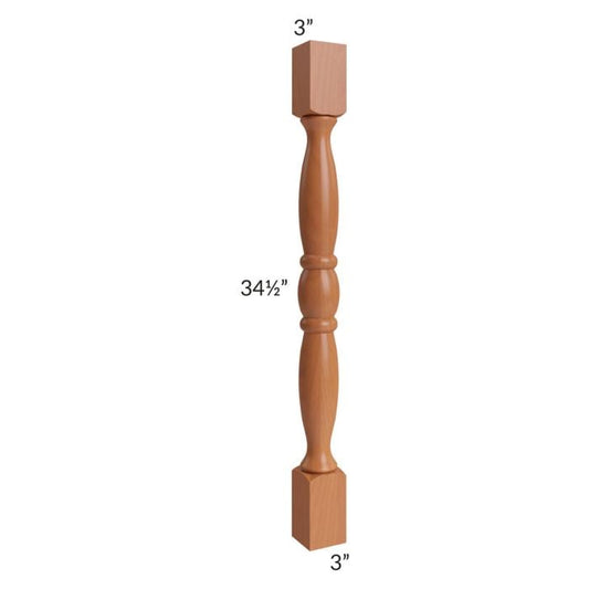RTA Lexington Cinnamon Glaze 3" x 3" Turned Post