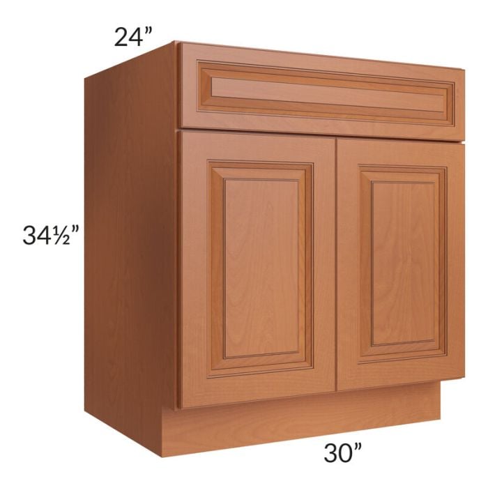 RTA Lexington Cinnamon Glaze 30" Base Cabinet with 1 Decorative End Panel