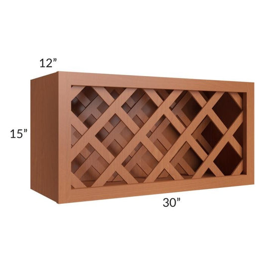 RTA Lexington Cinnamon Glaze 30" x 15" Wine Rack Cabinet
