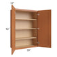 RTA Lexington Cinnamon Glaze 30" x 42" Wall Cabinet with Mullion Glass Door