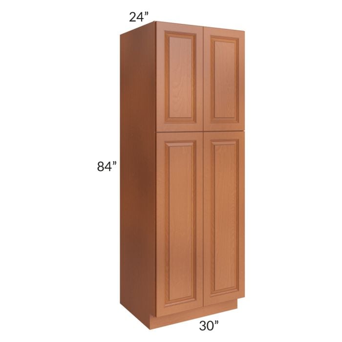 RTA Lexington Cinnamon Glaze 30" x 84" Wall Pantry with 4 Roll Out Trays
