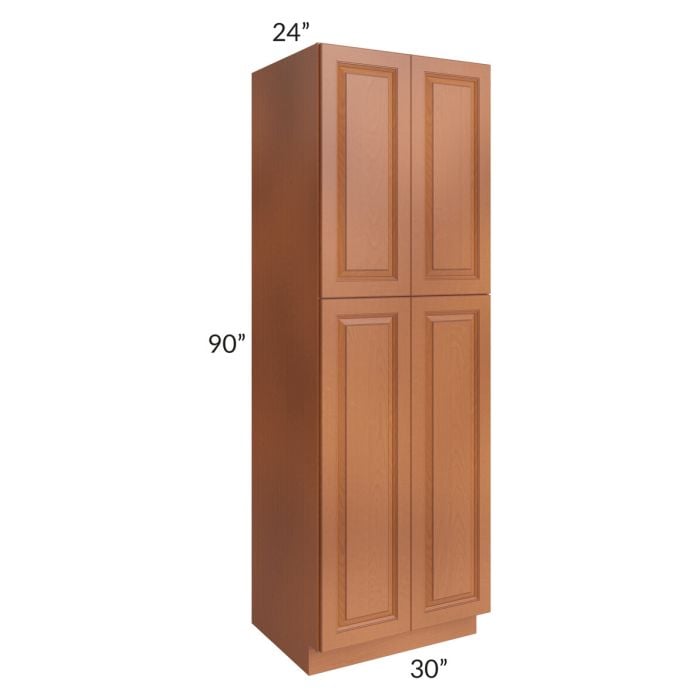 RTA Lexington Cinnamon Glaze 30" x 90" Wall Pantry with 1 Roll Out Tray