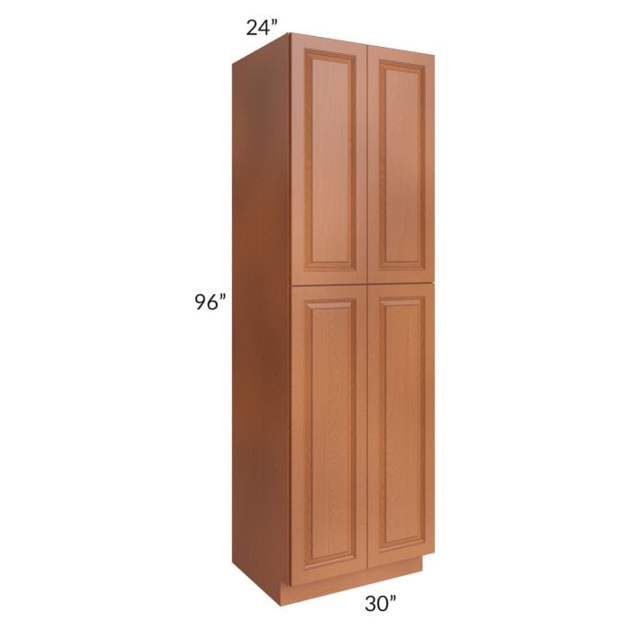 RTA Lexington Cinnamon Glaze 30" x 96" Wall Pantry with 4 Roll Out Trays