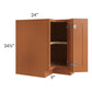 RTA Lexington Cinnamon Glaze 33" Corner Base Cabinet (Trays sold separately for a Lazy Susan application) with 1 Decorative End Panel and Lazy Susan Trays