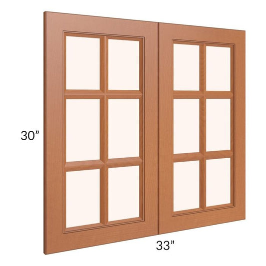 RTA Lexington Cinnamon Glaze 33" x 30" Mullion Glass Doors Only