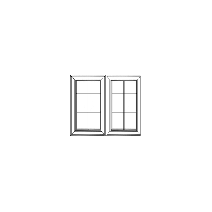 RTA Lexington Cinnamon Glaze 33" x 36" Mullion Glass Doors Only