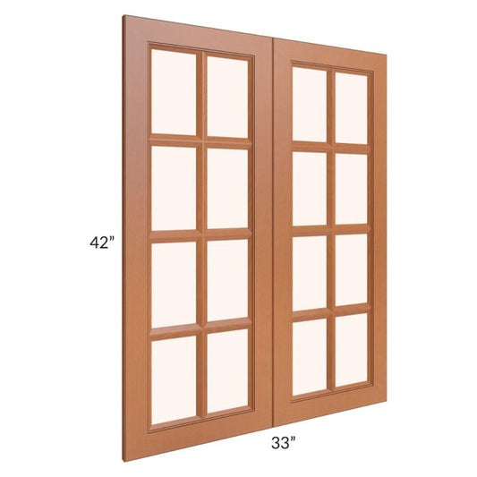 RTA Lexington Cinnamon Glaze 33" x 42" Mullion Glass Doors Only