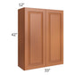 RTA Lexington Cinnamon Glaze 33" x 42" Wall Cabinet with 2 Decorative End Panels
