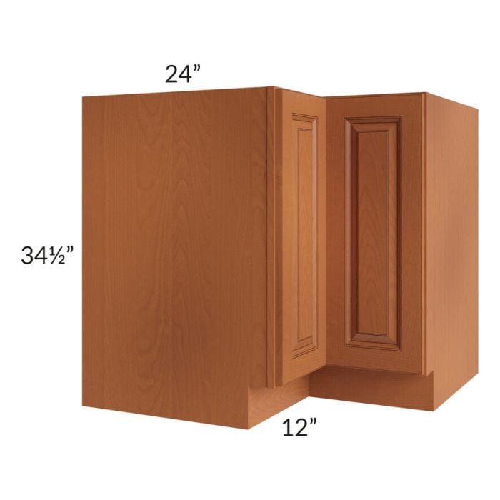 RTA Lexington Cinnamon Glaze 36" Corner Base Cabinet (Trays sold separately for a Lazy Susan application) with 1 Decorative End Panel