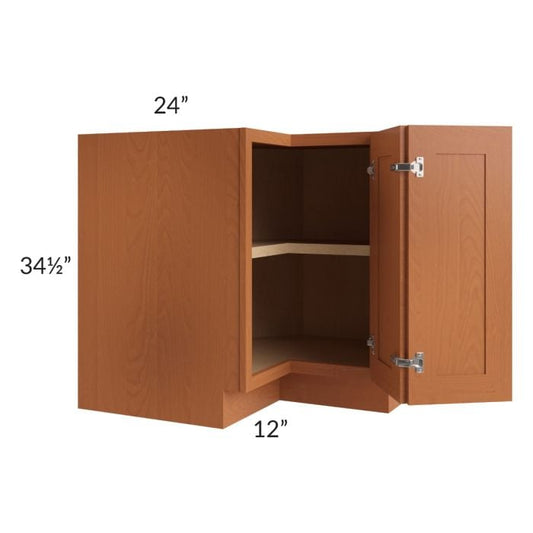 RTA Lexington Cinnamon Glaze 36" Corner Base Cabinet (Trays sold separately for a Lazy Susan application) with 1 Decorative End Panel and Lazy Susan Trays