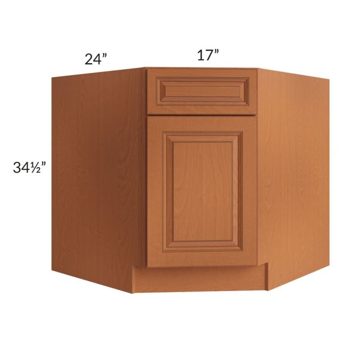 RTA Lexington Cinnamon Glaze 36" Diagonal Corner Sink Base Cabinet