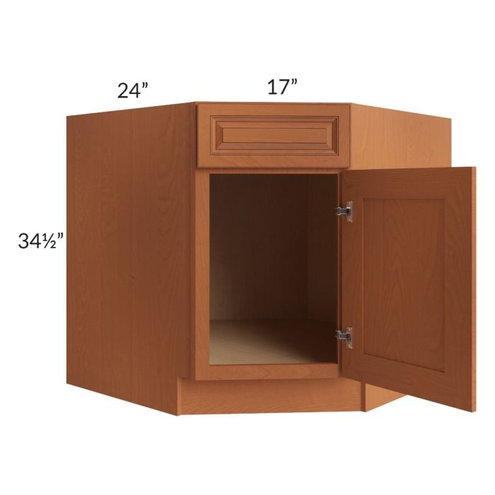 RTA Lexington Cinnamon Glaze 36" Diagonal Corner Sink Base Cabinet