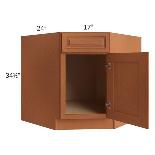 RTA Lexington Cinnamon Glaze 36" Diagonal Corner Sink Base Cabinet