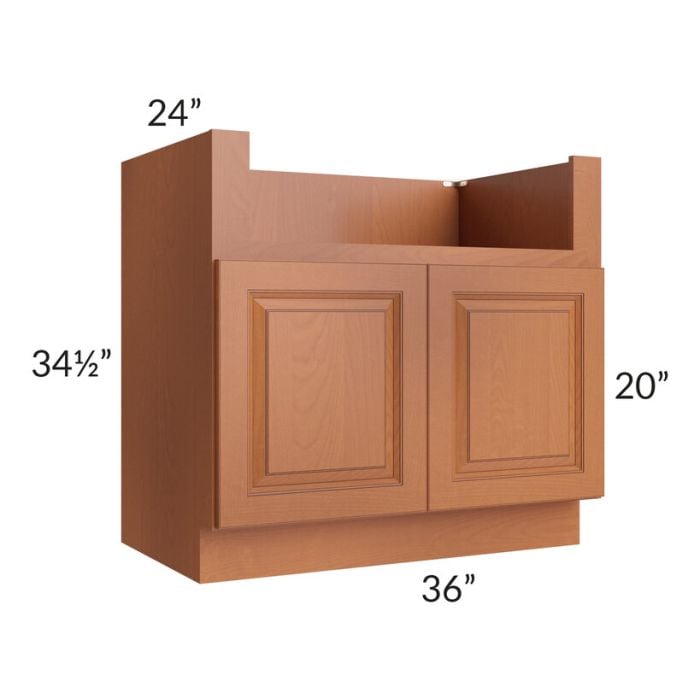 RTA Lexington Cinnamon Glaze 36" Farm Sink Base Cabinet