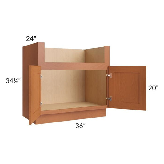 RTA Lexington Cinnamon Glaze 36" Farm Sink Base Cabinet