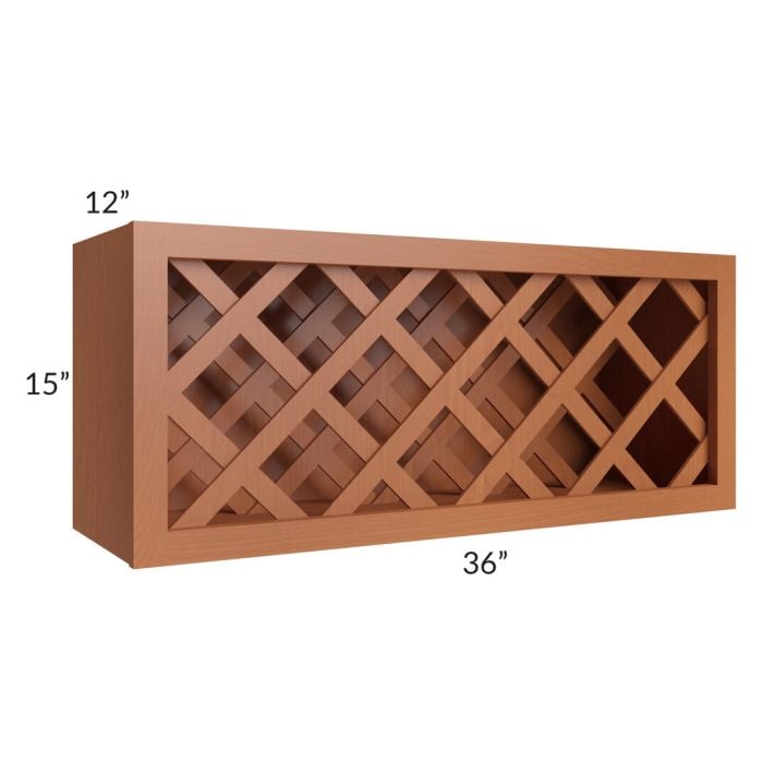 RTA Lexington Cinnamon Glaze 36" x 15" Wine Rack Cabinet