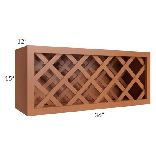 RTA Lexington Cinnamon Glaze 36" x 15" Wine Rack Cabinet