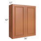 RTA Lexington Cinnamon Glaze 36" x 42" Wall Cabinet with 2 Decorative End Panels