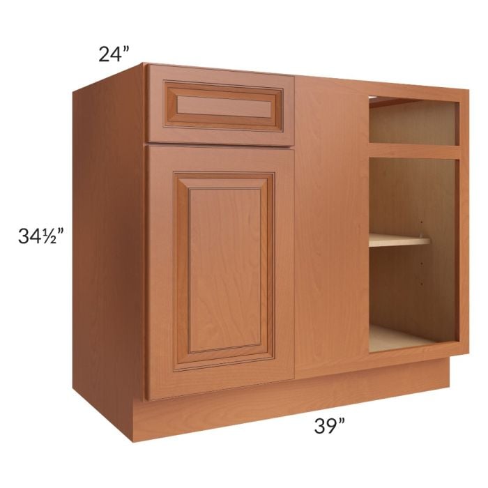 RTA Lexington Cinnamon Glaze 42" Blind Base Cabinet with 1 Decorative End Panel