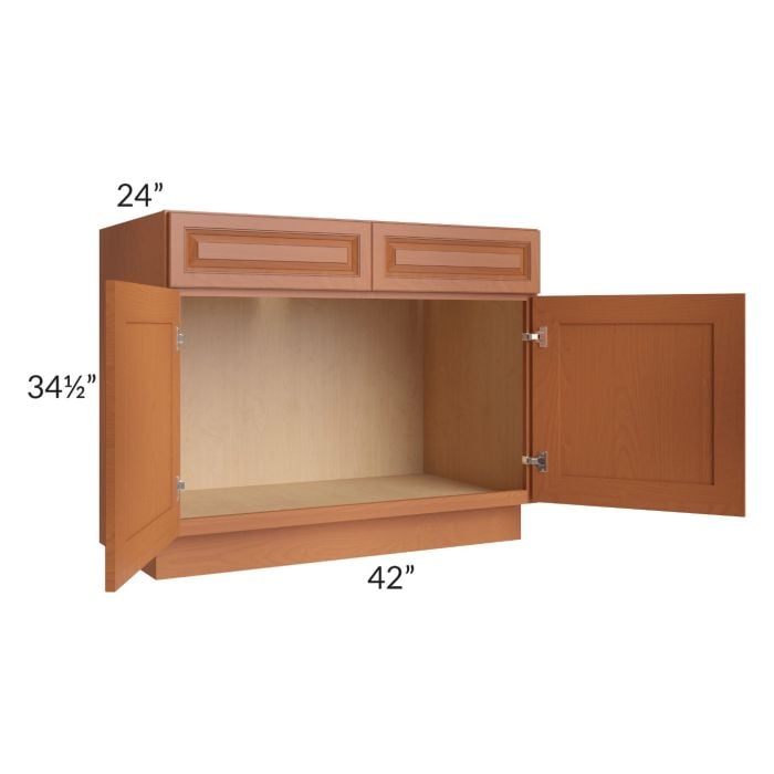 RTA Lexington Cinnamon Glaze 42" Sink Base Cabinet