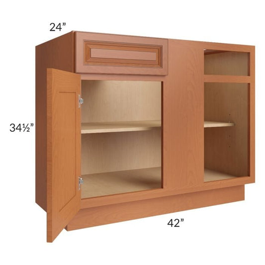 RTA Lexington Cinnamon Glaze 45" Blind Base Cabinet with 2 Decorative End Panels