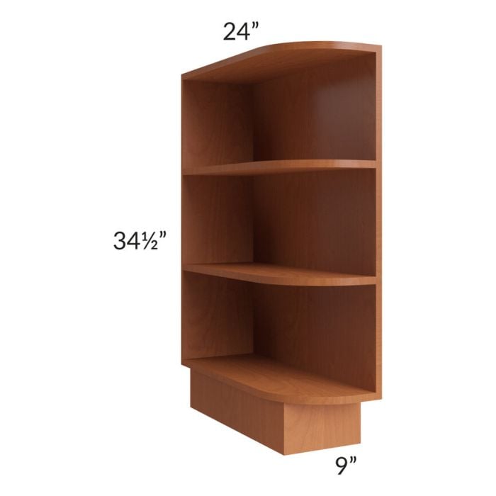 RTA Lexington Cinnamon Glaze 9" Base End Shelf Open Cabinet