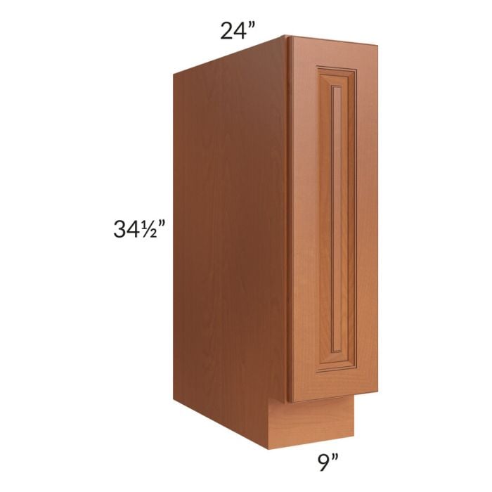 RTA Lexington Cinnamon Glaze 9" Spice Base Cabinet with 2 Decorative End Panels