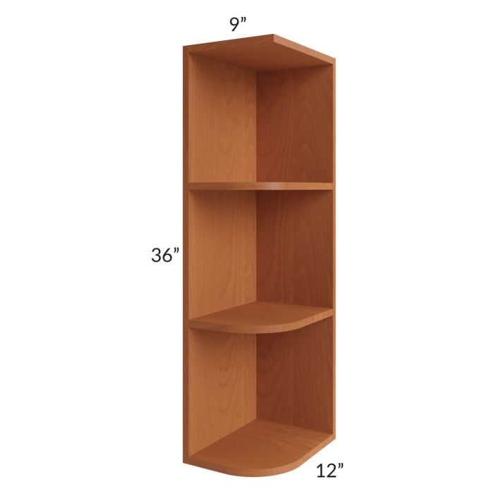 RTA Lexington Cinnamon Glaze 9" x 36" Wall End Shelf Cabinet
