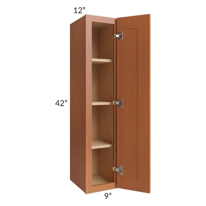 RTA Lexington Cinnamon Glaze 9" x 42" Wall Cabinet with 1 Decorative End Panel