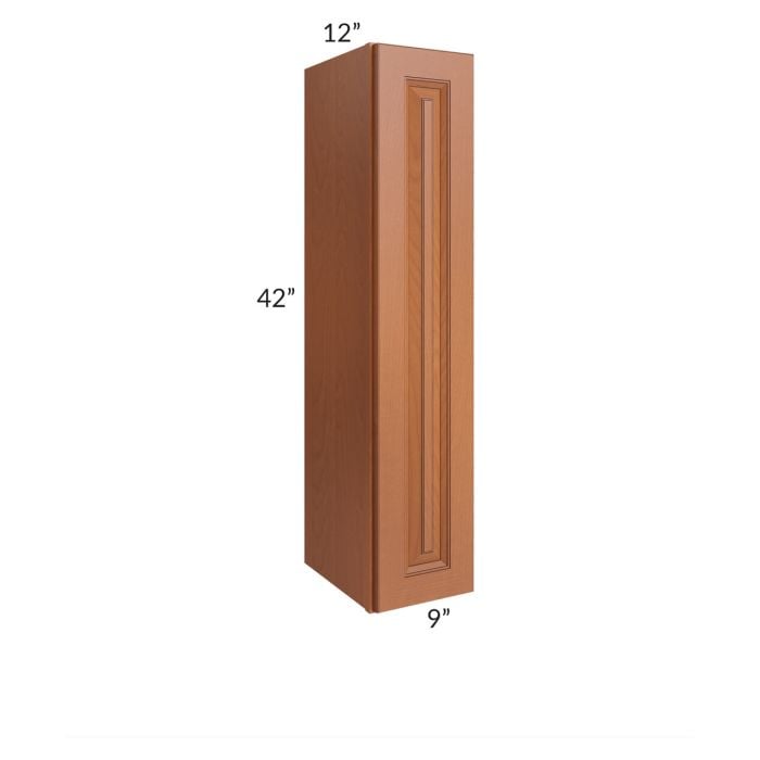 RTA Lexington Cinnamon Glaze 9" x 42" Wall Cabinet with 2 Decorative End Panels
