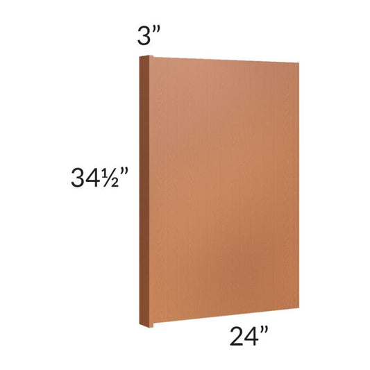 RTA Lexington Cinnamon Glaze Appliance End Panel with a 3" Return