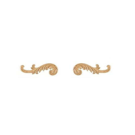RTA Lexington Cinnamon Glaze Decorative Leaf Onlays (sold in a pair)