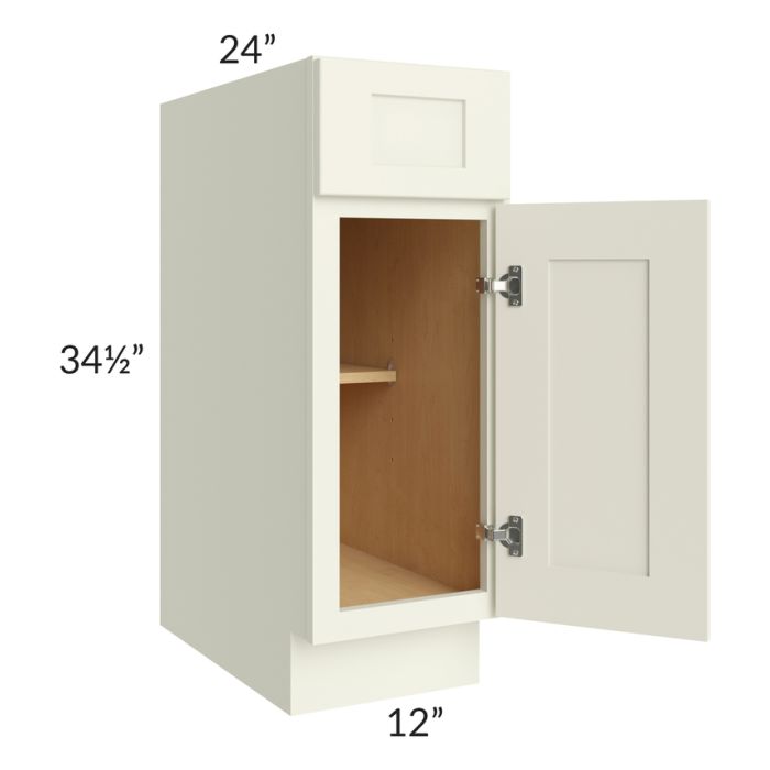 RTA Linen Shaker 12" Base Cabinet with 2 Decorative End Panels and Tray Divider Kit
