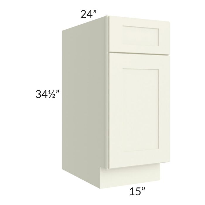 RTA Linen Shaker 15" Base Cabinet with 1 Decorative End Panel