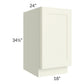 RTA Linen Shaker 18" Full Height Door Base Cabinet with 2 Decorative End Panels and 1 Roll Out Tray