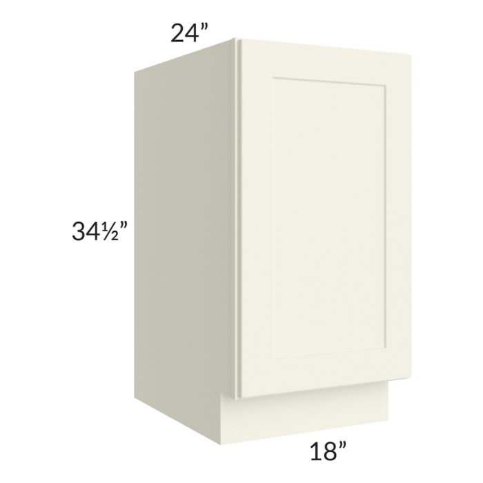 RTA Linen Shaker 18" Full Height Door Base Cabinet with 2 Decorative End Panels and 1 Roll Out Tray
