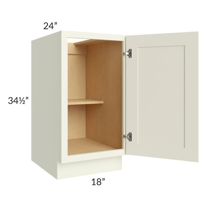RTA Linen Shaker 18" Full Height Door Base Cabinet with 2 Decorative End Panels and 1 Roll Out Tray