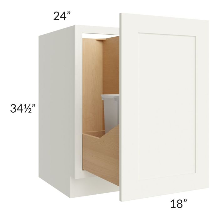 RTA Linen Shaker 18" Full Height Door Base Cabinet with Double Trashcan Pullout
