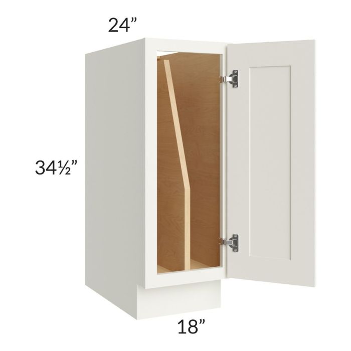 RTA Linen Shaker 18" Full Height Door Tray Divider Base Cabinet with 2 Decorative End Panels